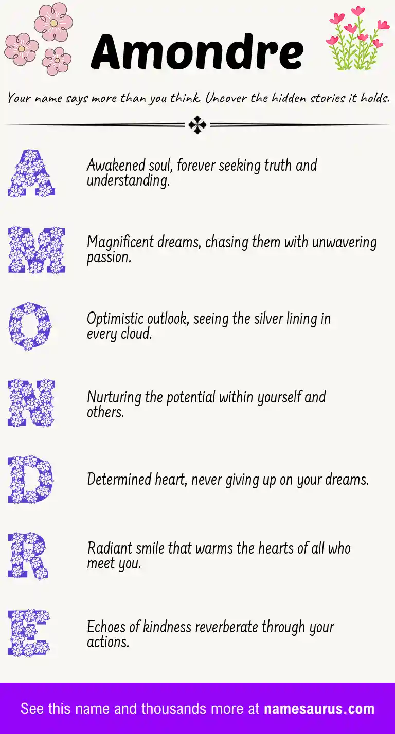 Acrostic poem about Amondre.
