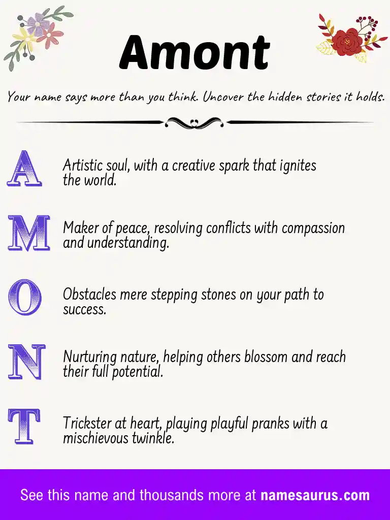 Acrostic poem about Amont.