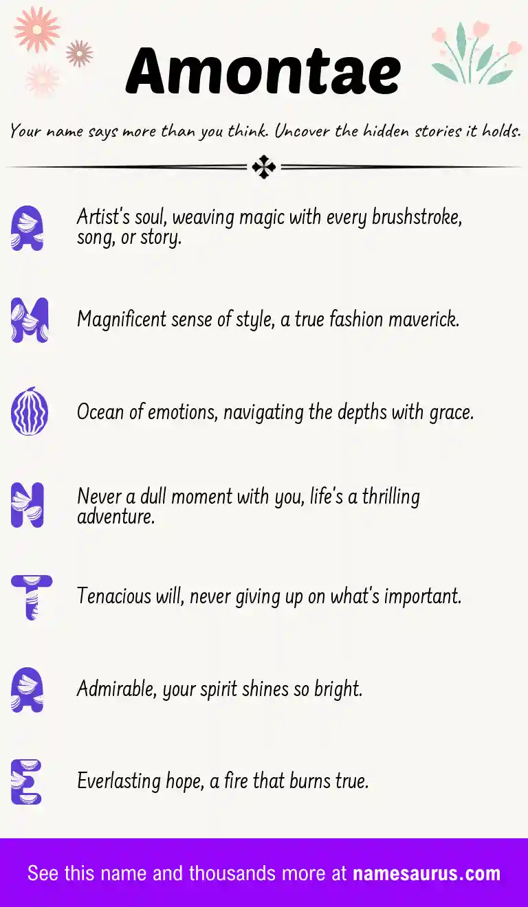 Acrostic poem about Amontae.