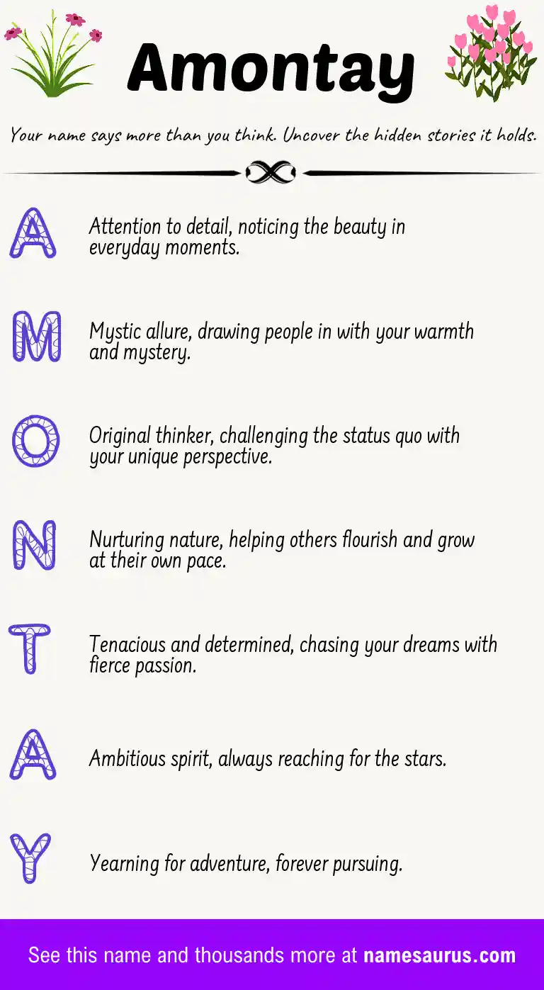 Acrostic poem about Amontay.