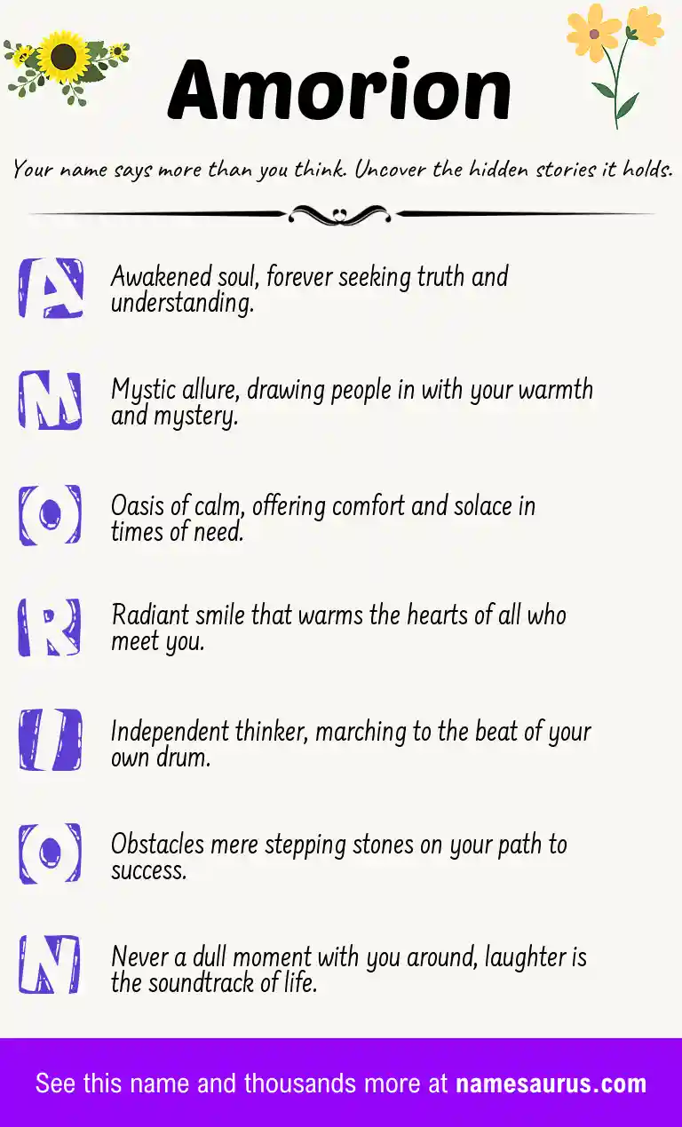 Acrostic poem about Amorion.