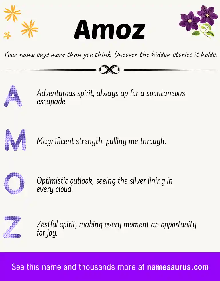 Acrostic poem about Amoz.