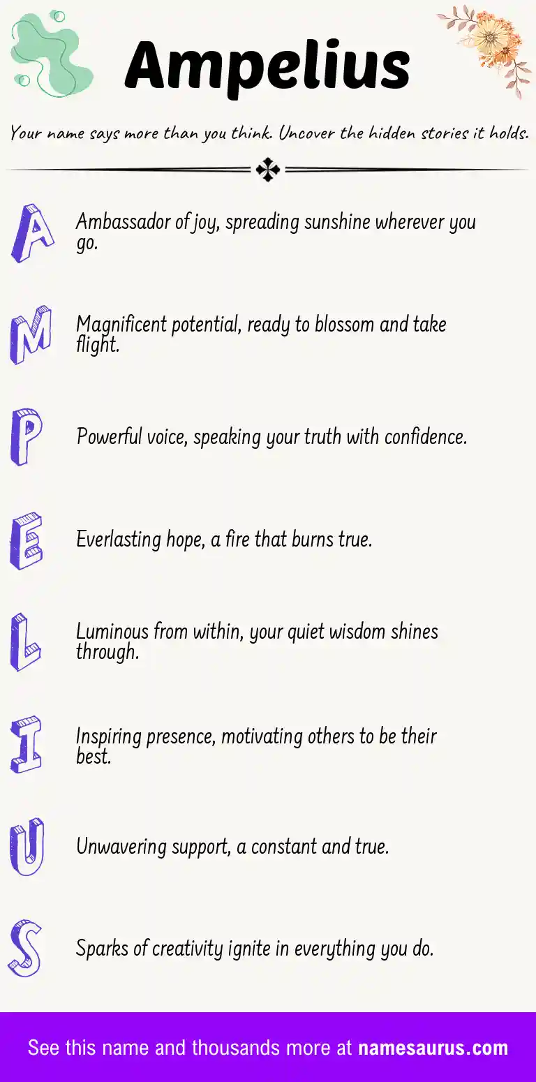 Acrostic poem about Ampelius.