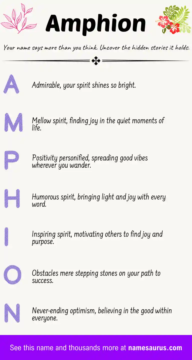 Acrostic poem about Amphion.