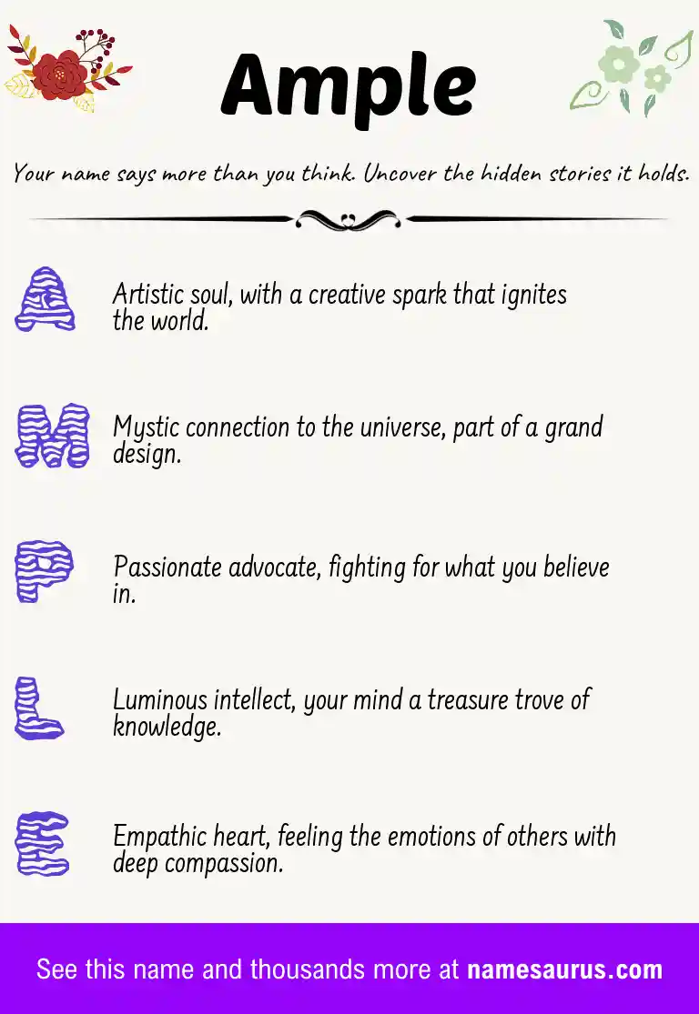 Acrostic poem about Ample.