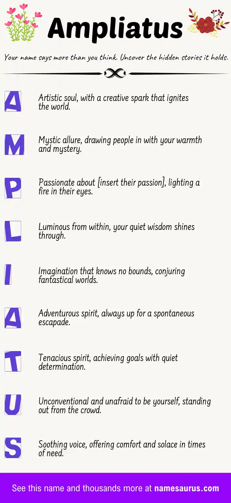 Acrostic poem about Ampliatus.