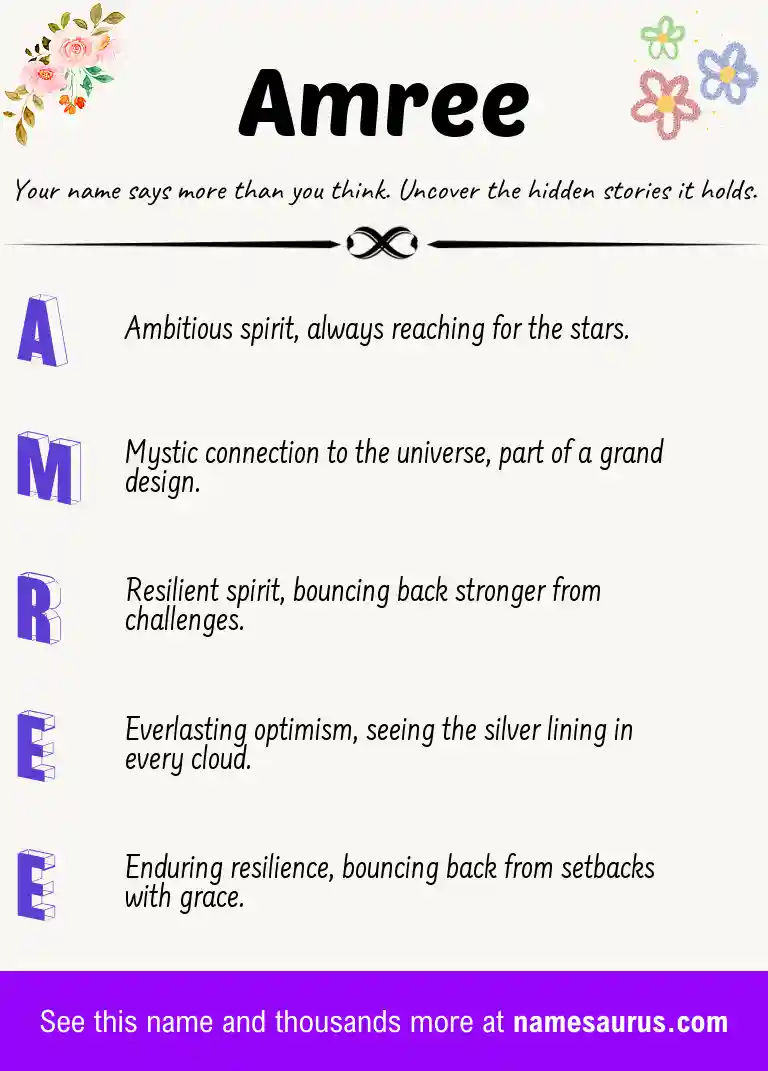 Acrostic poem about Amree.