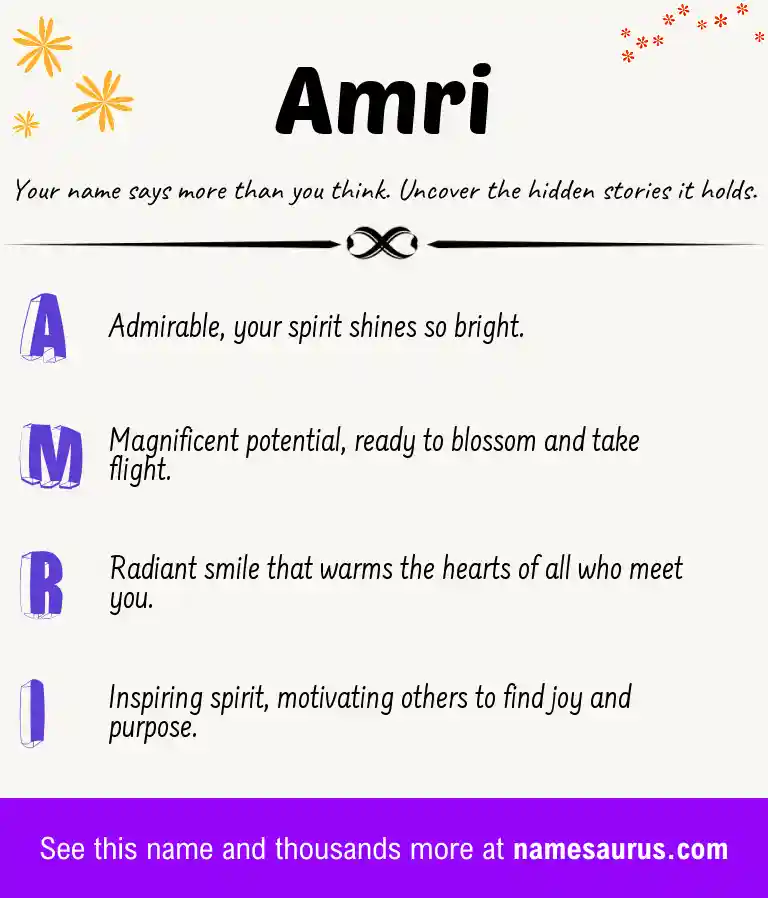 Acrostic poem about Amri.
