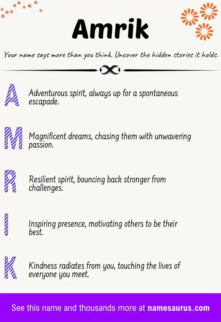 Acrostic poem about Amrik.
