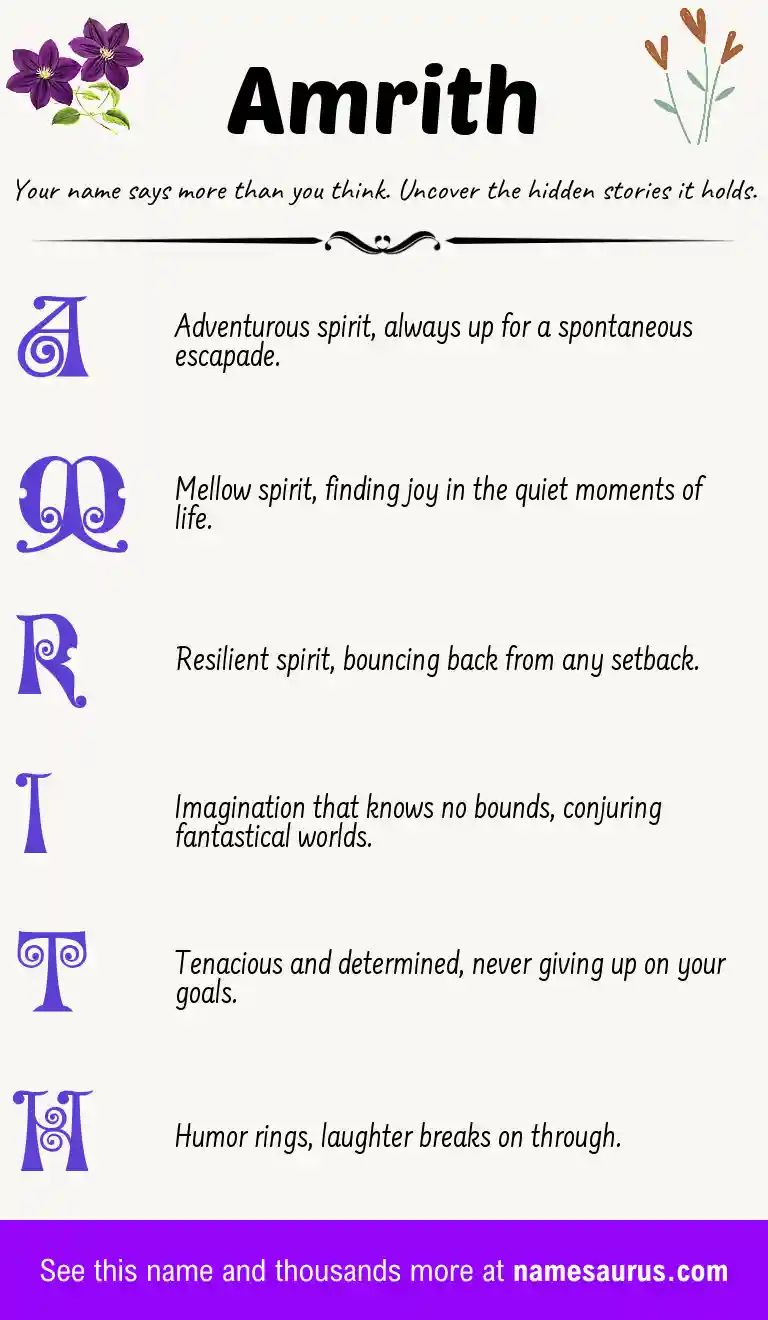 Acrostic poem about Amrith.