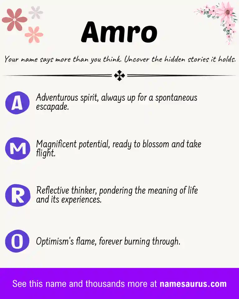Acrostic poem about Amro.