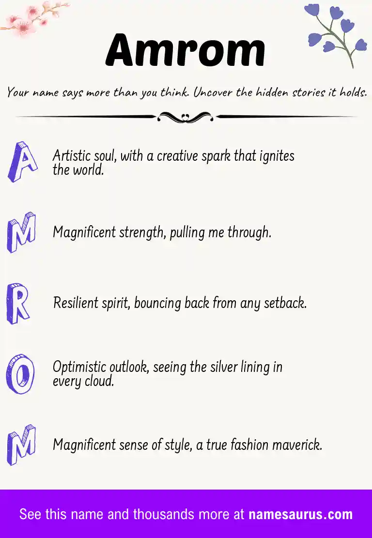 Acrostic poem about Amrom.