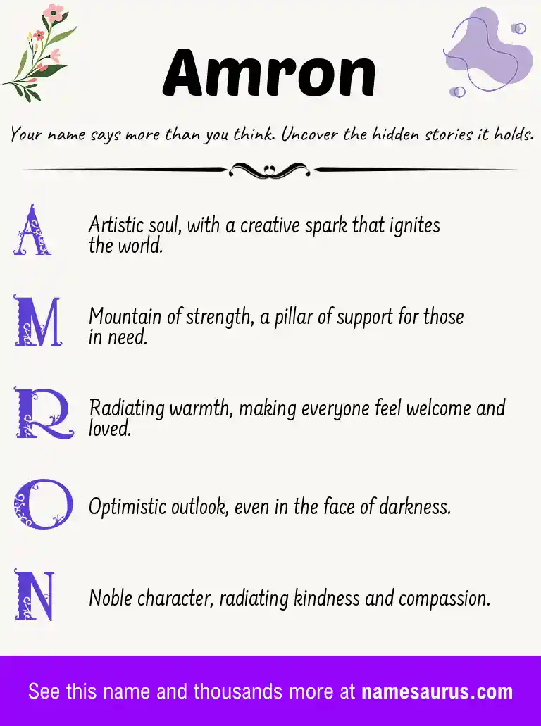 Acrostic poem about Amron.