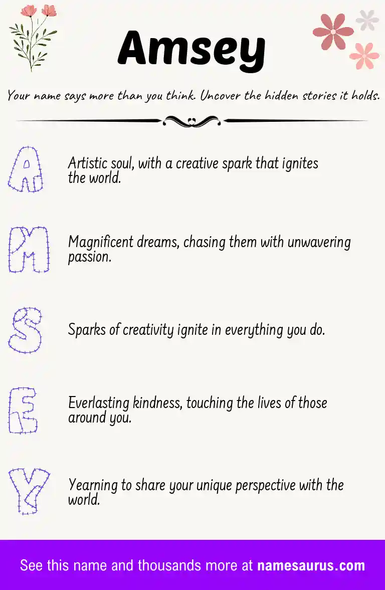 Acrostic poem about Amsey.