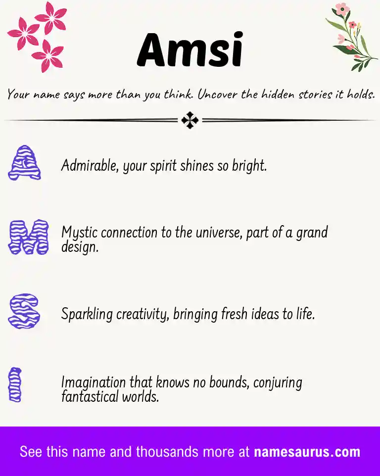 Acrostic poem about Amsi.