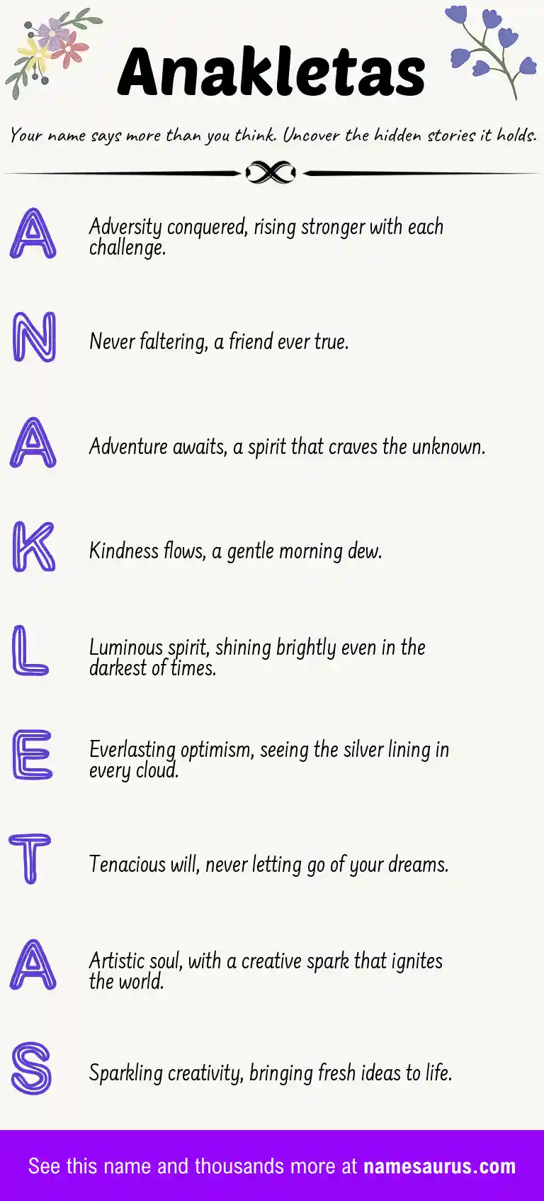 Acrostic poem about Anakletas.