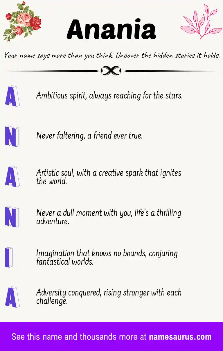 Acrostic poem about Anania.