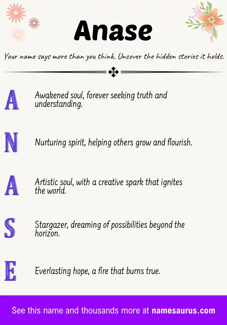 Acrostic poem about Anase.