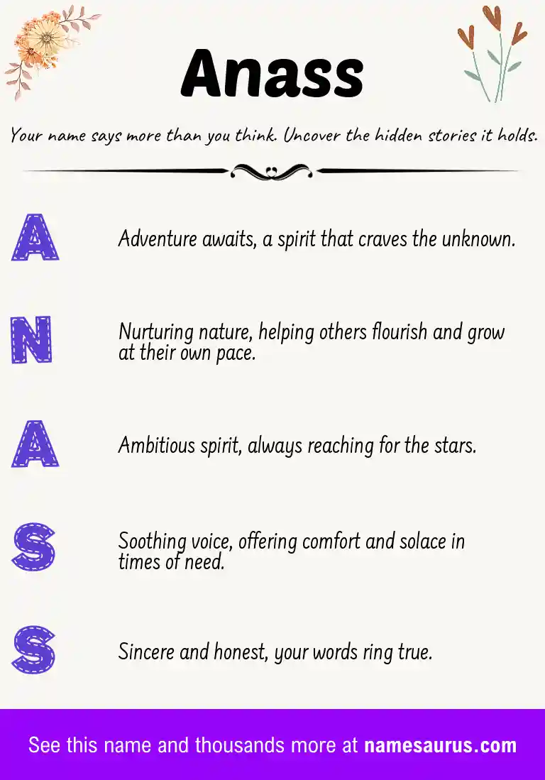 Acrostic poem about Anass.