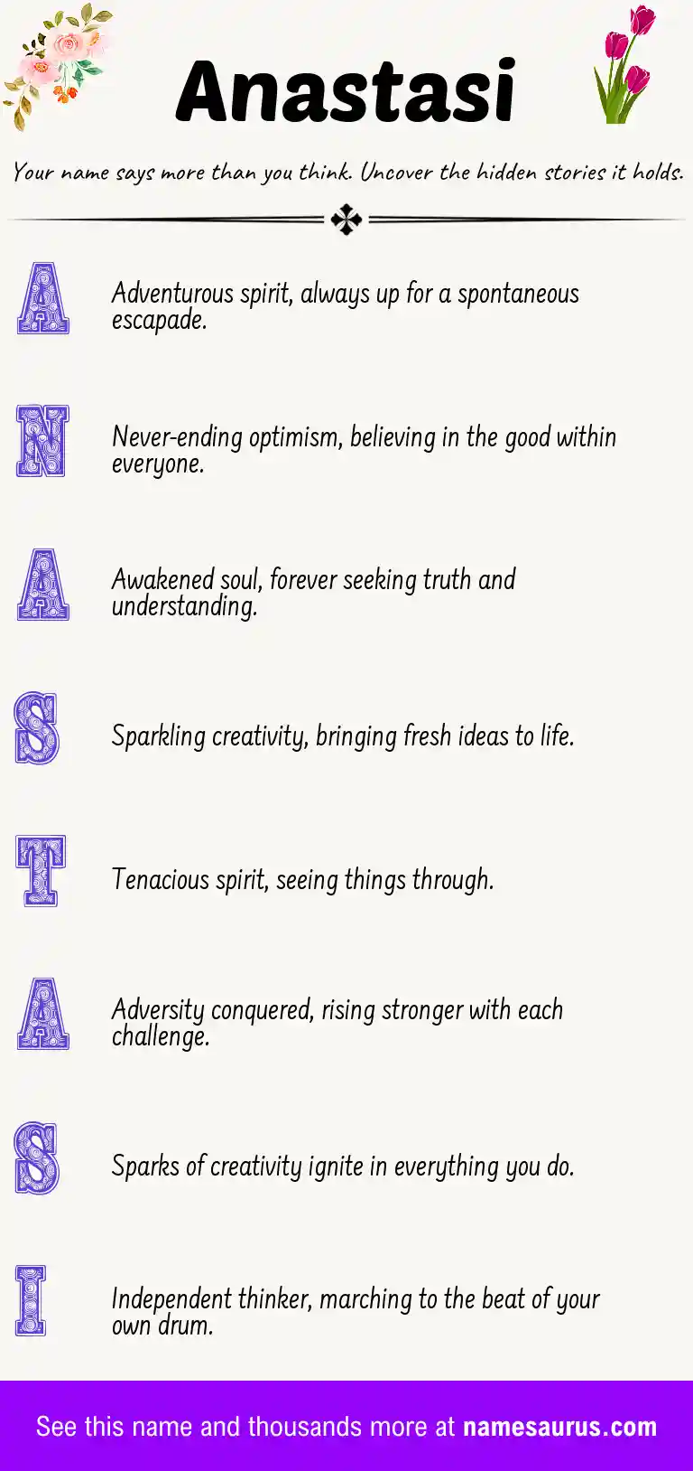 Acrostic poem about Anastasi.