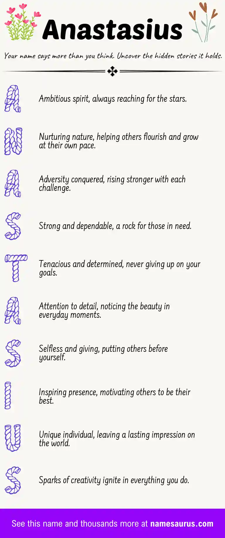 Acrostic poem about Anastasius.