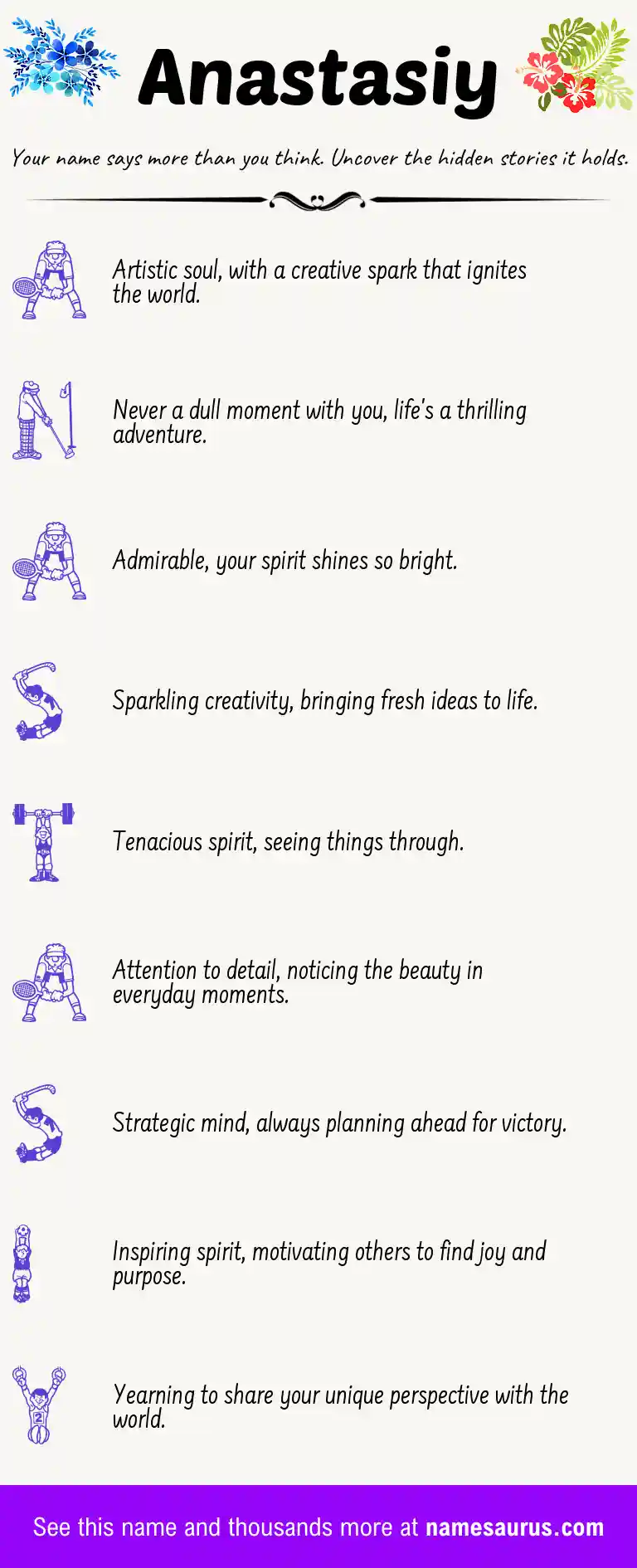 Acrostic poem about Anastasiy.