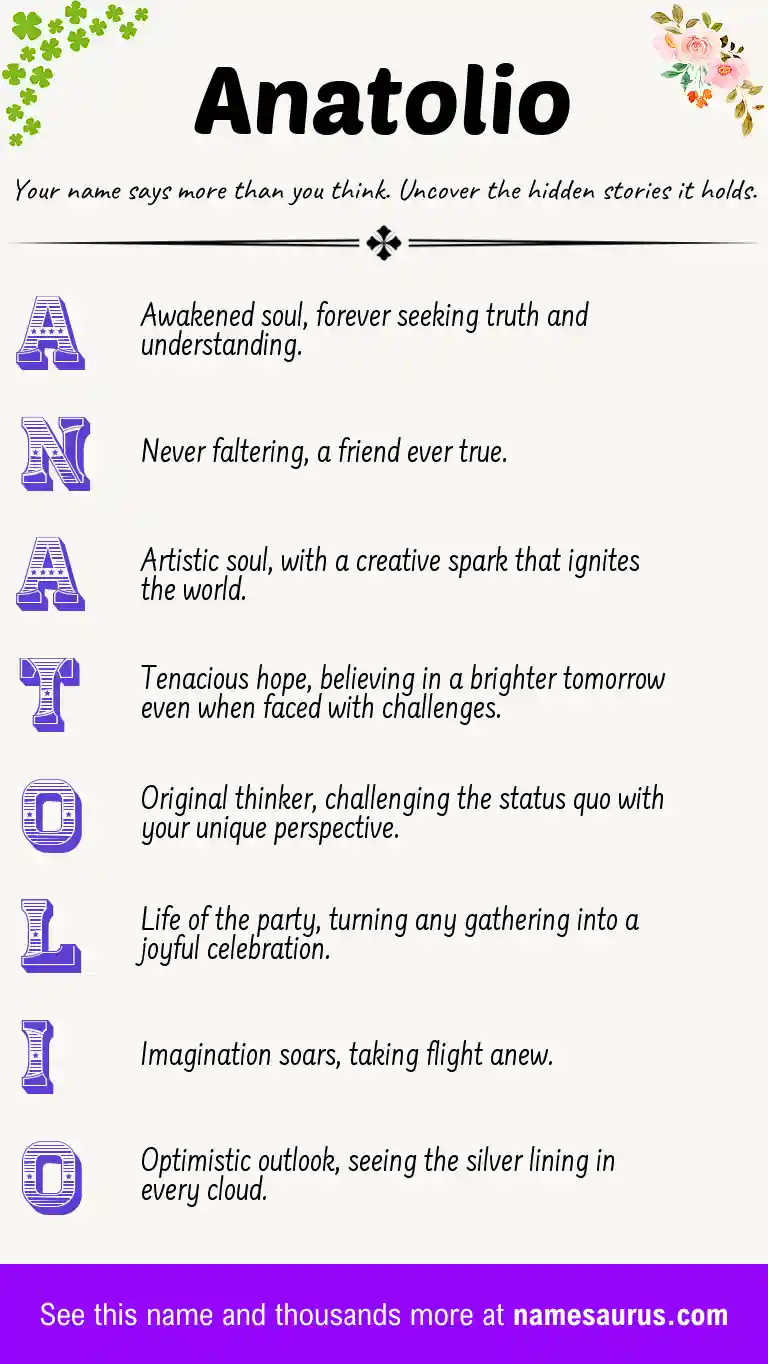 Acrostic poem about Anatolio.