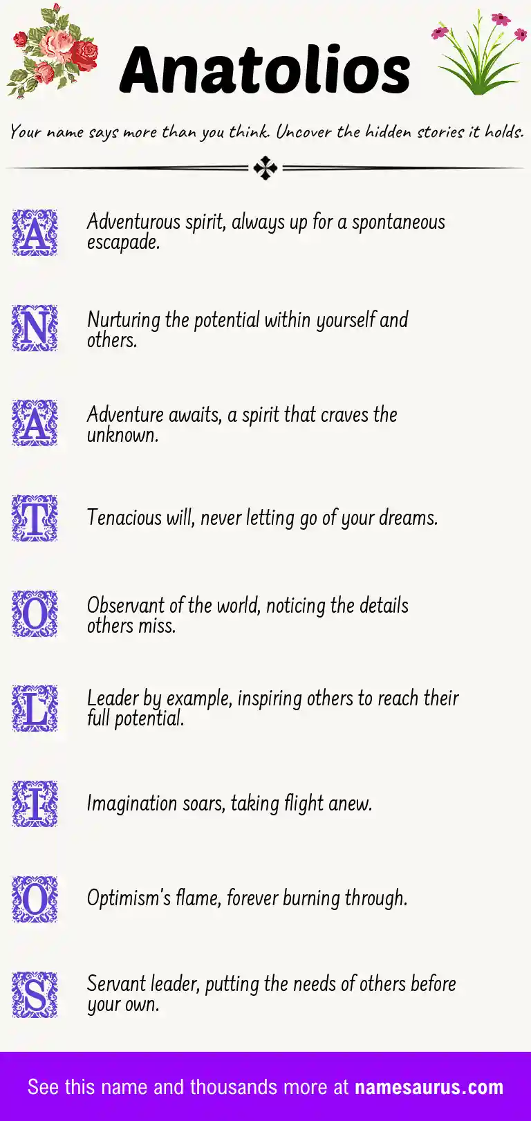 Acrostic poem about Anatolios.