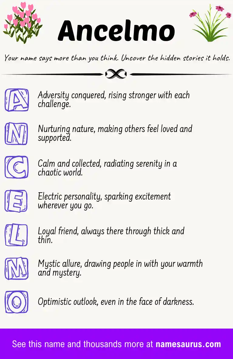 Acrostic poem about Ancelmo.
