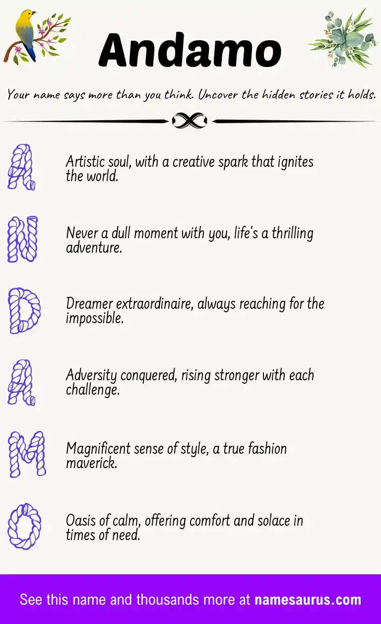 Acrostic poem about Andamo.