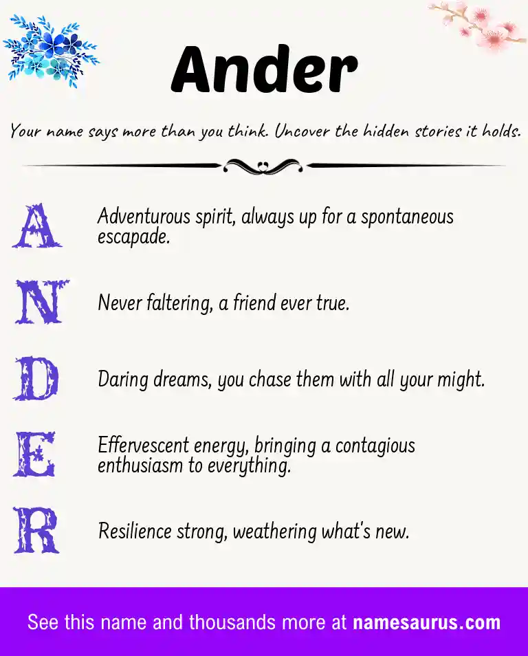 Acrostic poem about Ander.