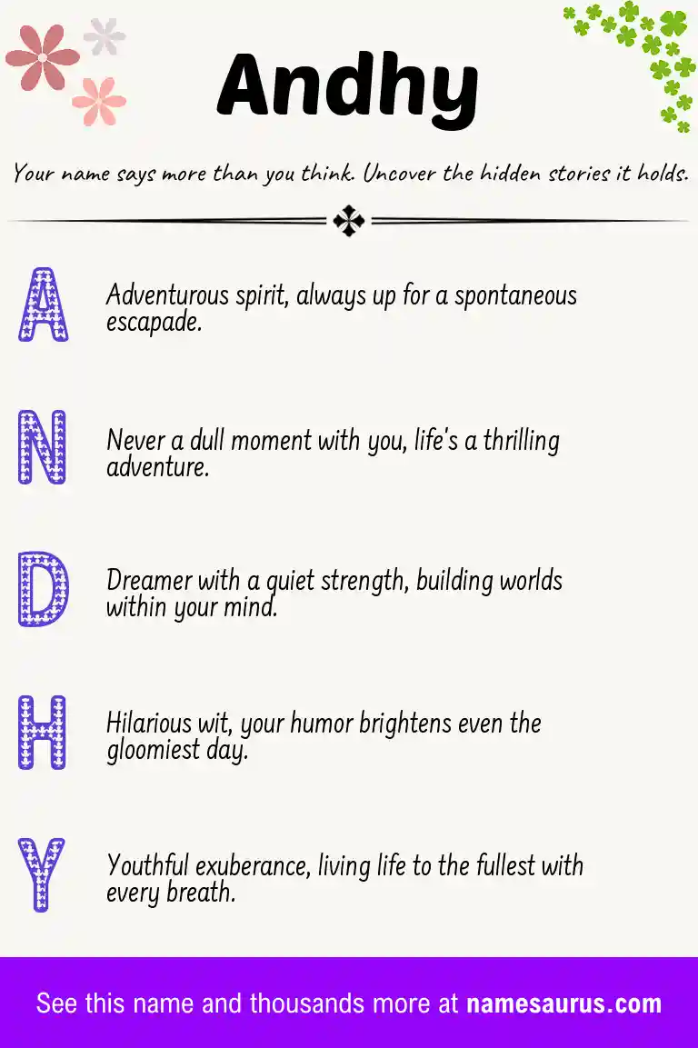 Acrostic poem about Andhy.