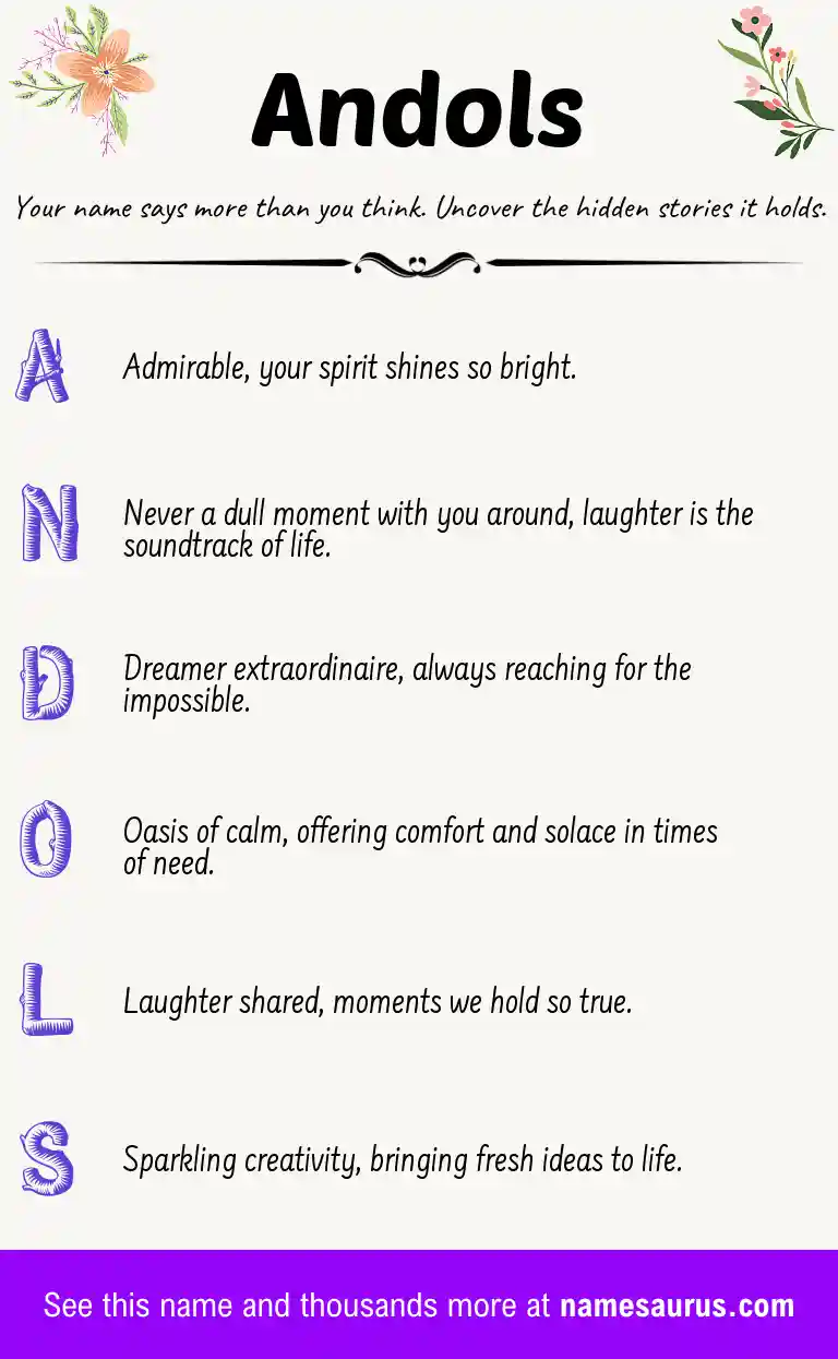 Acrostic poem about Andols.
