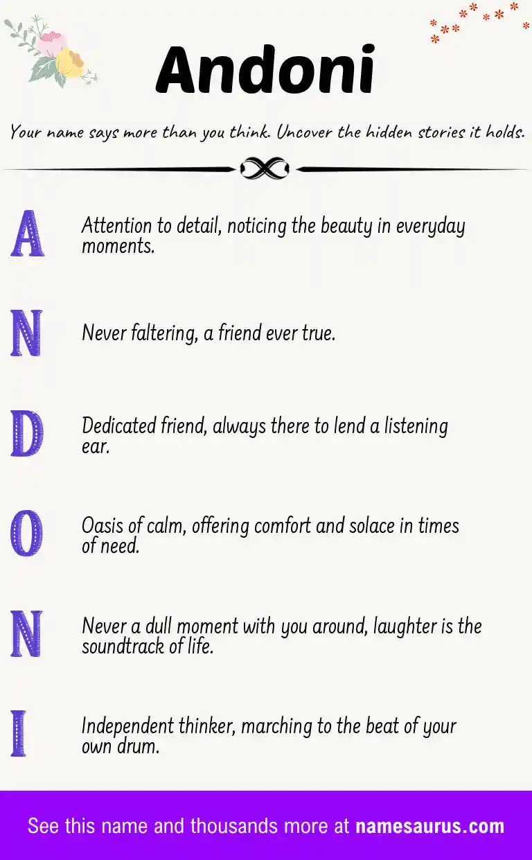 Acrostic poem about Andoni.