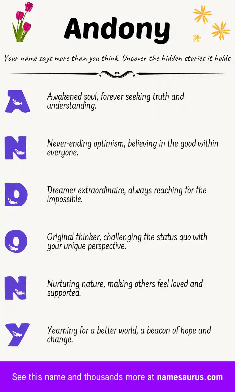 Acrostic poem about Andony.