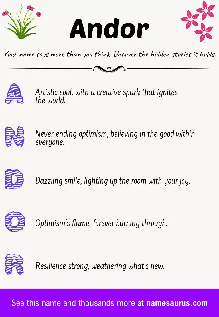 Acrostic poem about Andor.