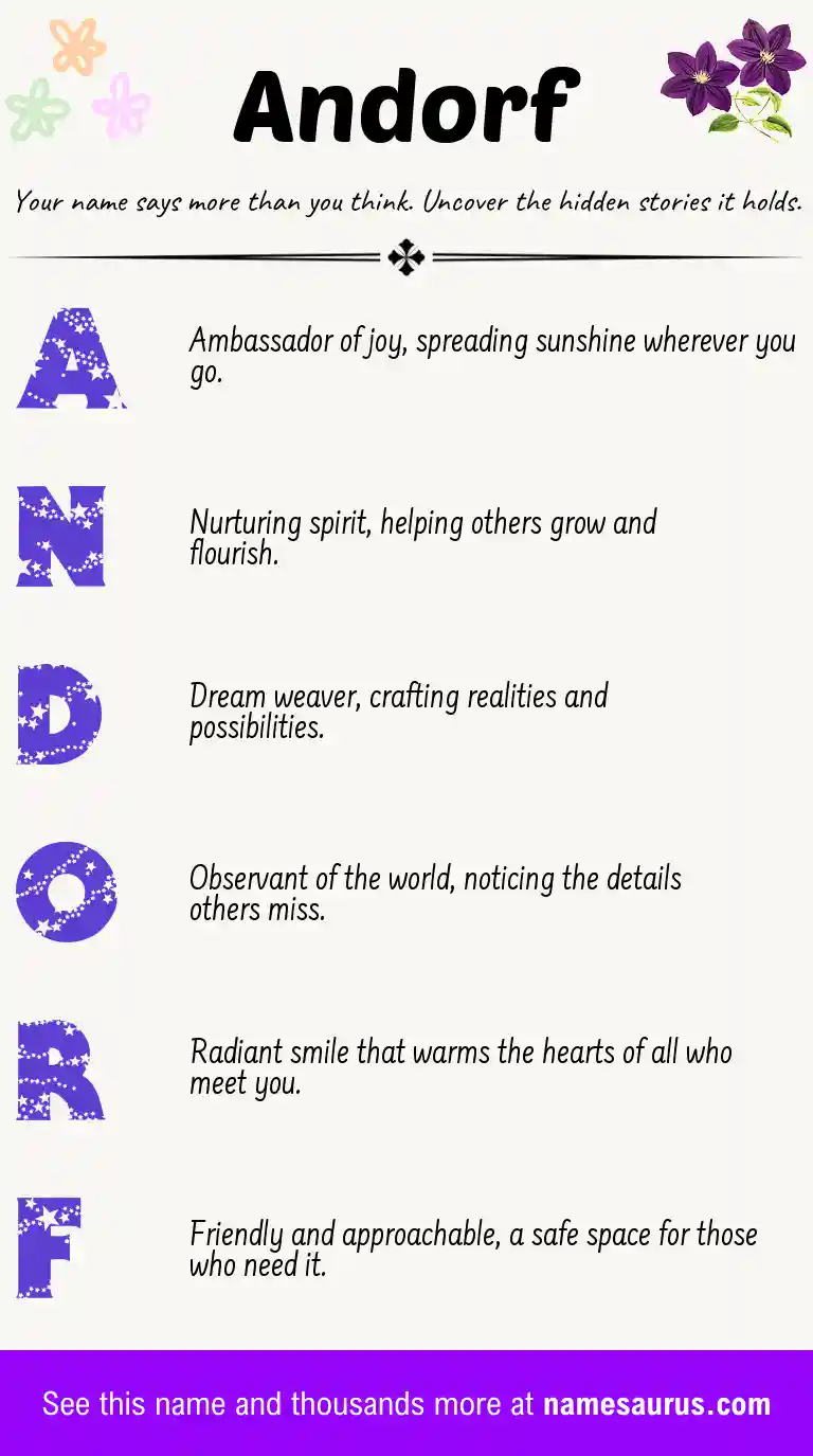 Acrostic poem about Andorf.