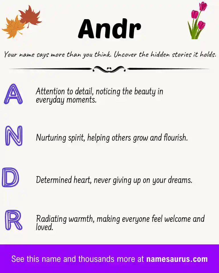 Acrostic poem about Andr.