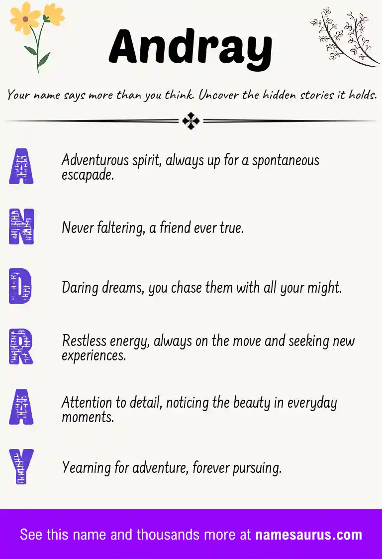 Acrostic poem about Andray.