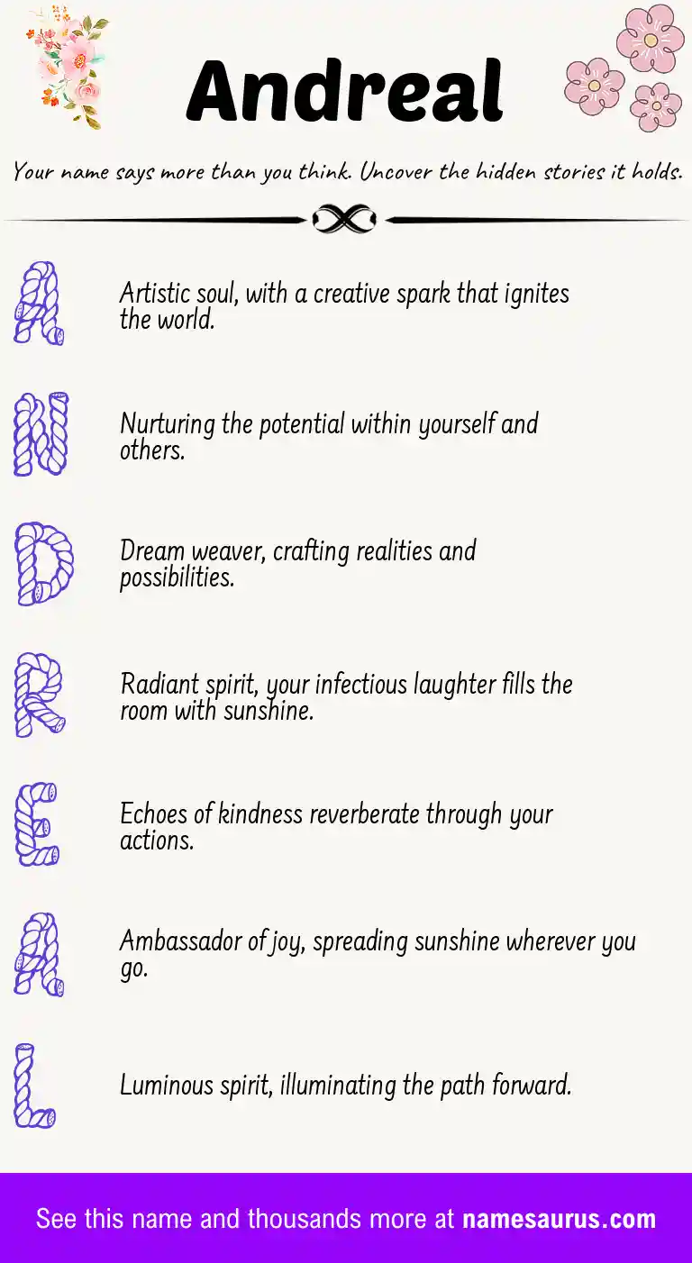 Acrostic poem about Andreal.