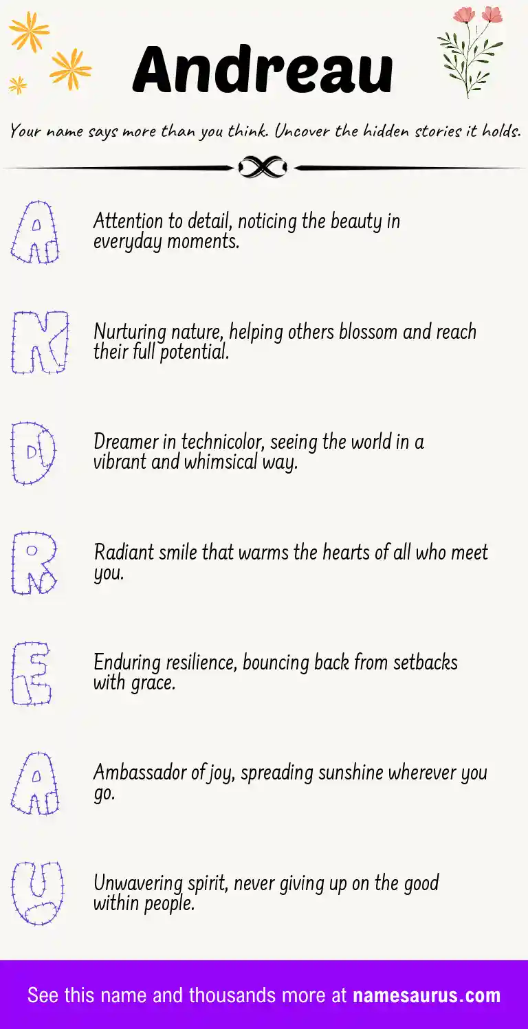 Acrostic poem about Andreau.