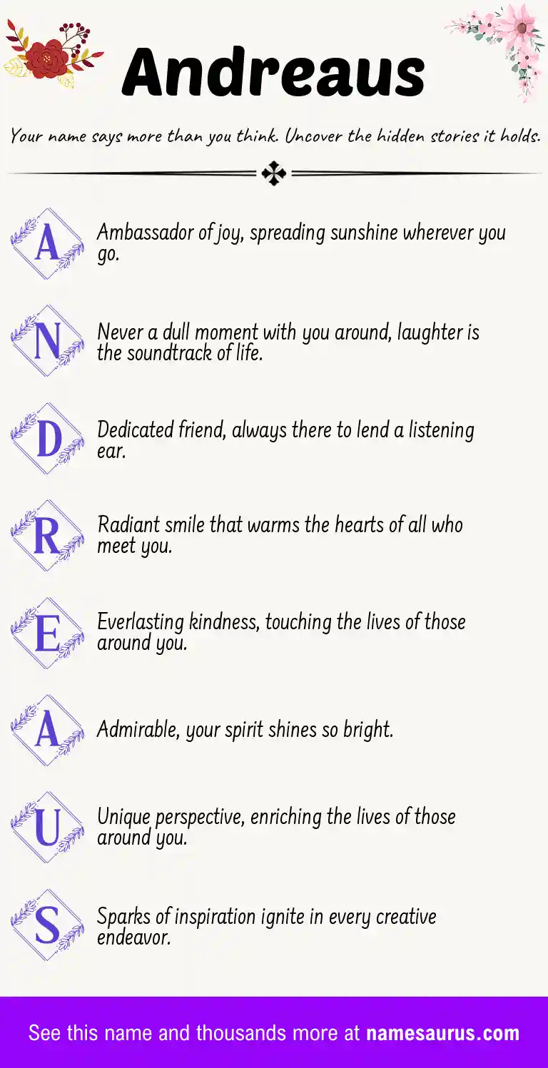 Acrostic poem about Andreaus.