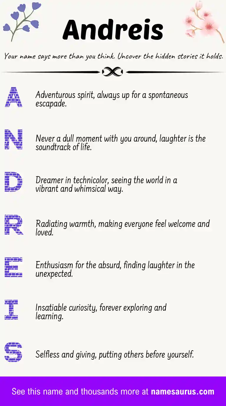 Acrostic poem about Andreis.