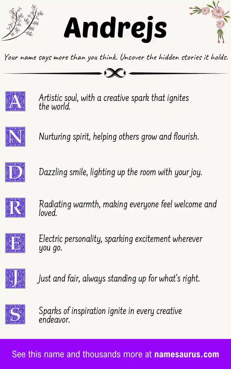 Acrostic poem about Andrejs.