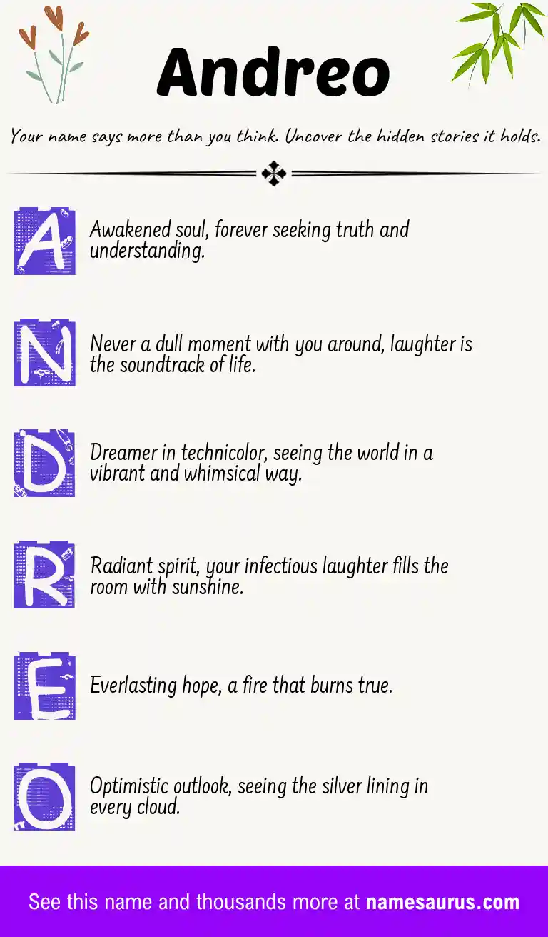 Acrostic poem about Andreo.