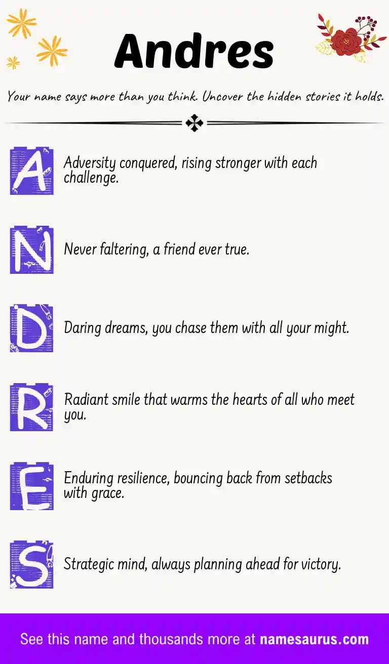 Acrostic poem about Andres.