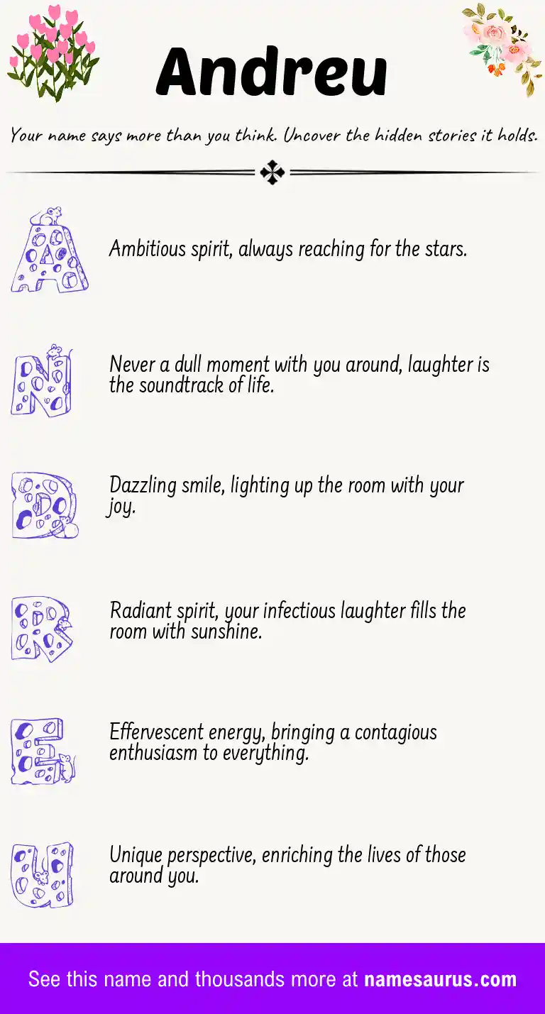 Acrostic poem about Andreu.