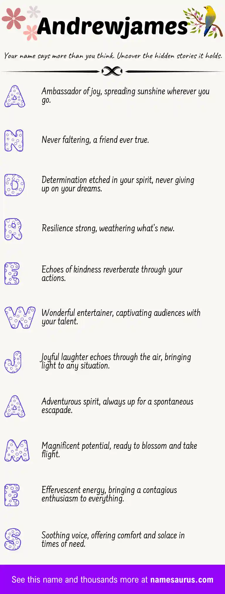 Acrostic poem about Andrewjames.