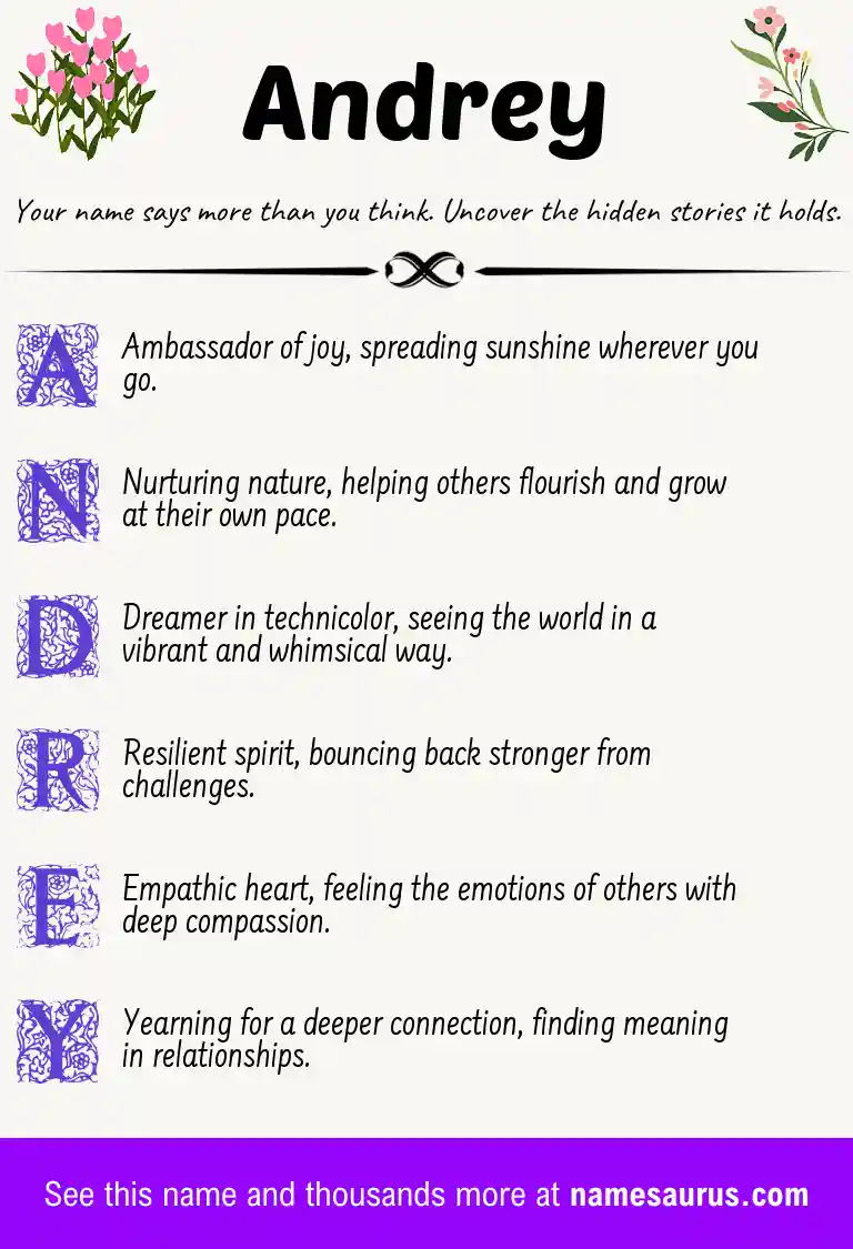 Acrostic poem about Andrey.