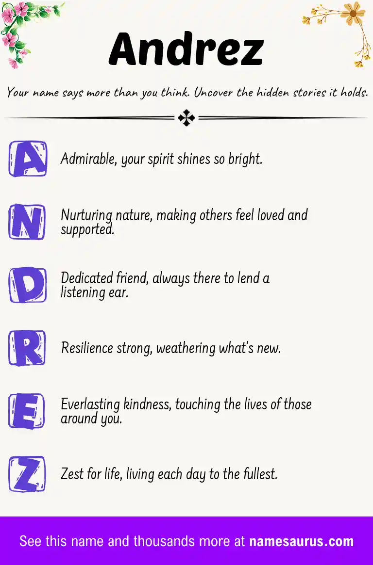 Acrostic poem about Andrez.